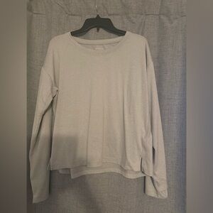 Athleta Light Gray Long Sleeve uptempo Top